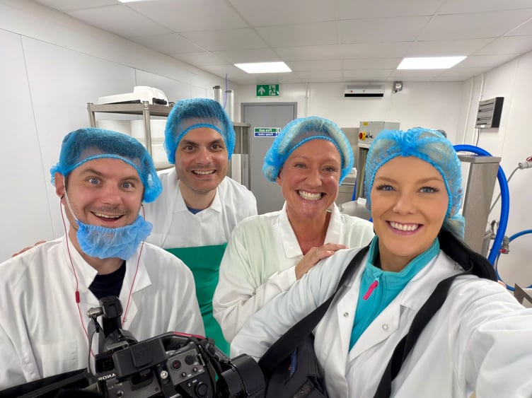 Usk Valley Cheese and ITV Wales team - Coast and Country