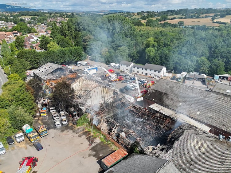 The aftermath of the Star Trading Estate fire in Caerleon.