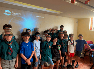 Raglan Scouts with their Fin Whale Project glasses