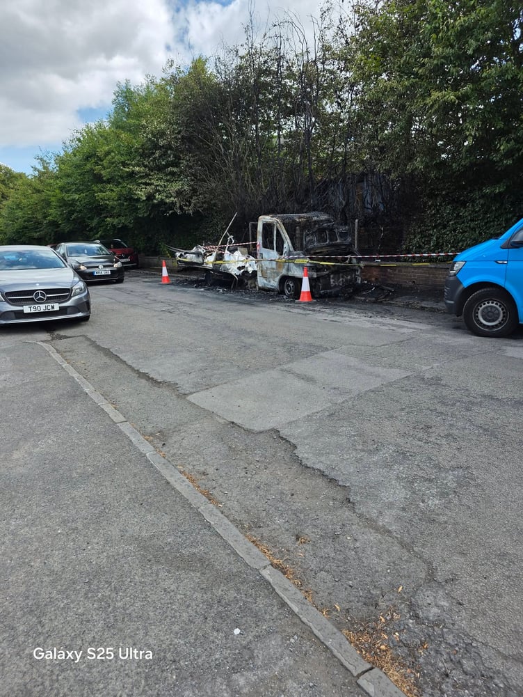 A burnt out vehicle