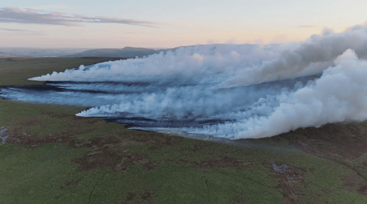 smoke from moorland blaze