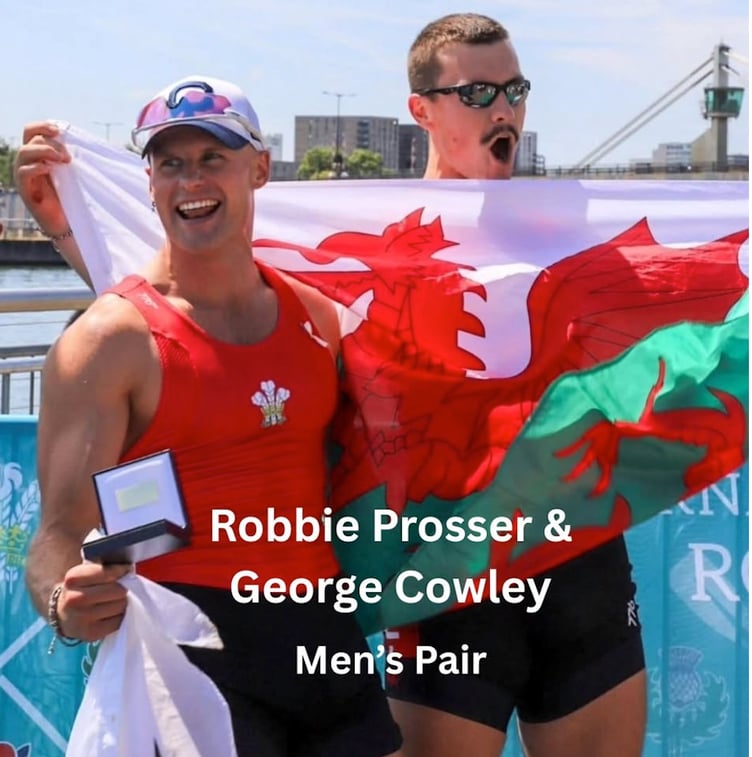 Robbie Prosser, left, and George Cowley won the men's pairs for Wales