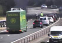 Reported vehicle fire causes chaos on A40 near Raglan