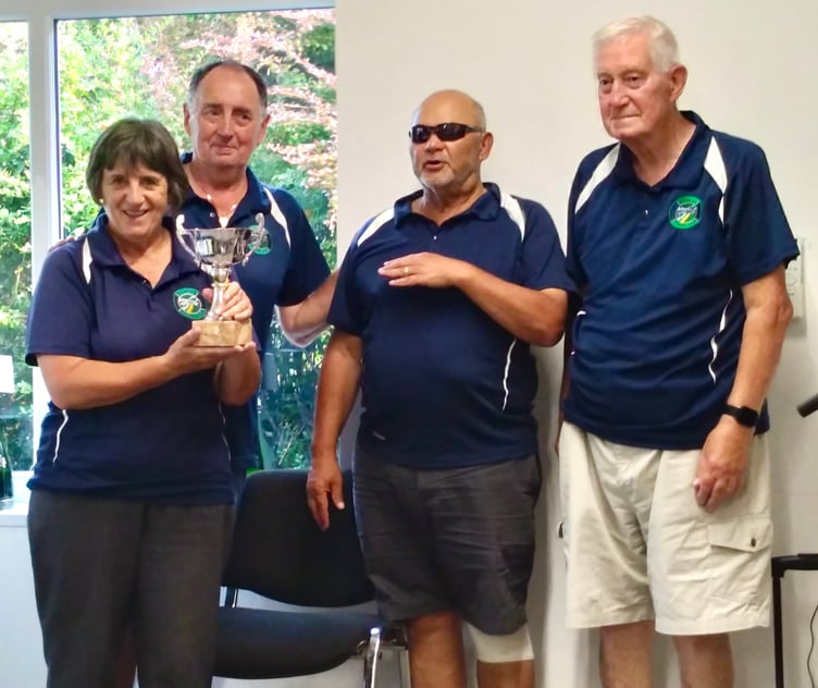 Gilwern Bowls Club's Founders Day winners Jill Howells, Alwyn Jones, Cedric Matheson and Derek Tyler.
