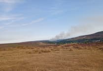 Firefighting helicopter assists in Blaenavon wildfire