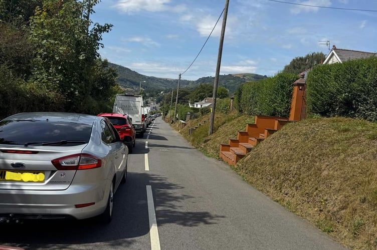 Traffic caused by a road closure (Pontypool murder investigation)
