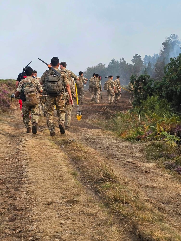 Army troops are deployed to help fight wildfires in South Wales