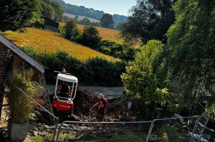 Mechanical digger at work