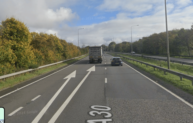 The A30 in Devon near the Fingle Glen turn off