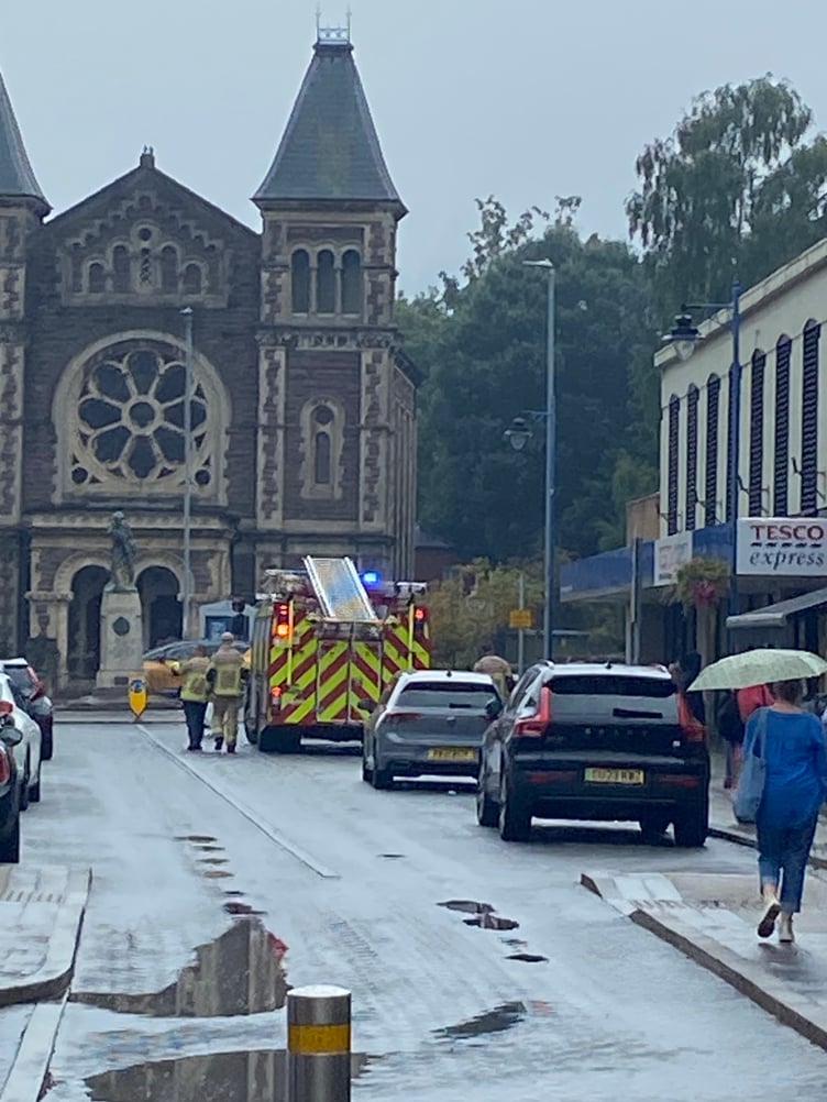 Fire engine on Frogmore street Abergavenny