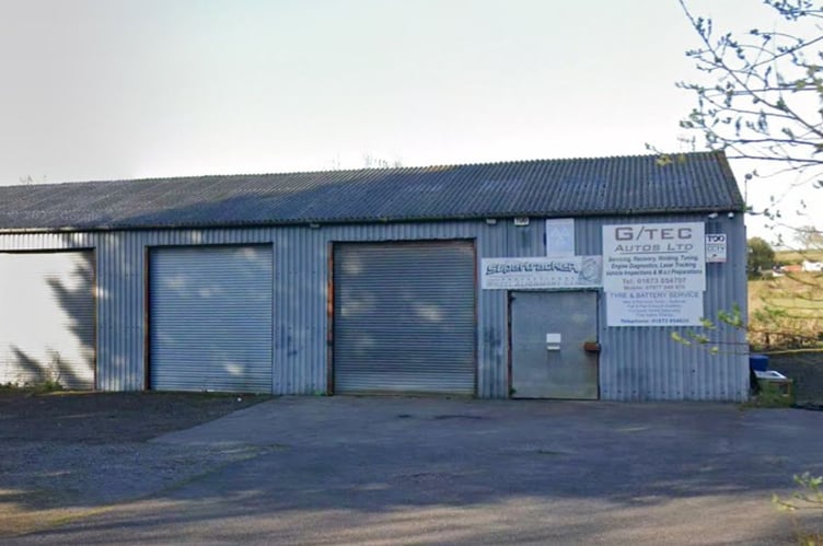 Former GTEC autos garage in Abergavenny