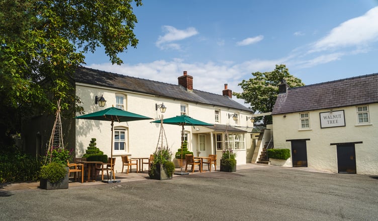 A view of The Walnut Tree restaurant, Abergavenny.