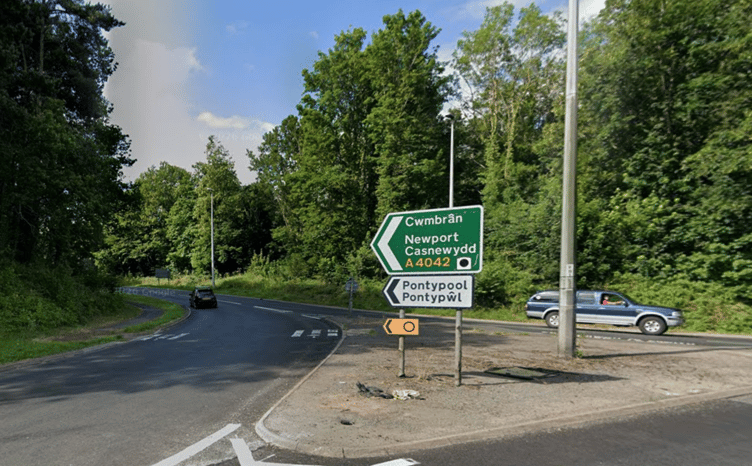 A4042 exit off hardwick roundabout, Abergavenny
