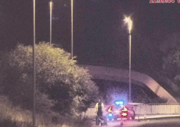 Police car blocking a465 vehicle fire
