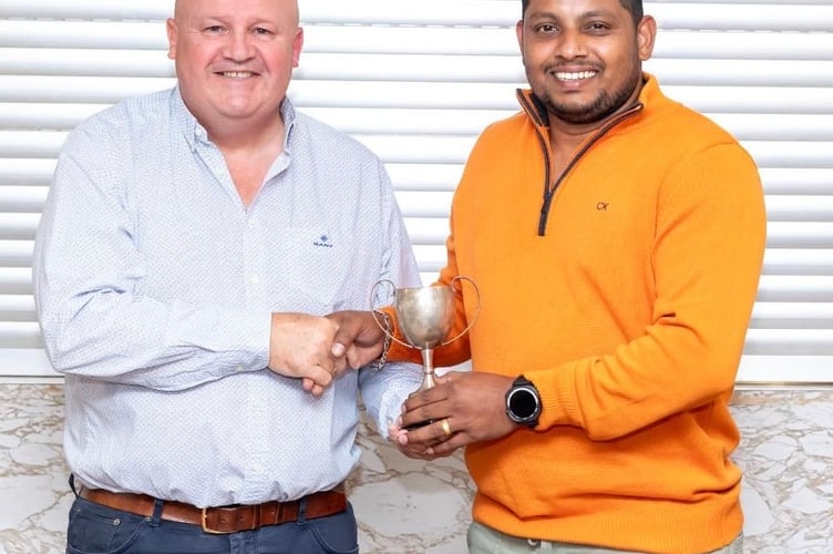 4th XI Player of the Year Manuraj Raju with Geoff Shackleton