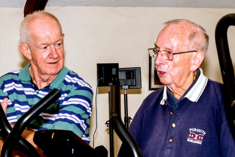Two men at cardiac rehab