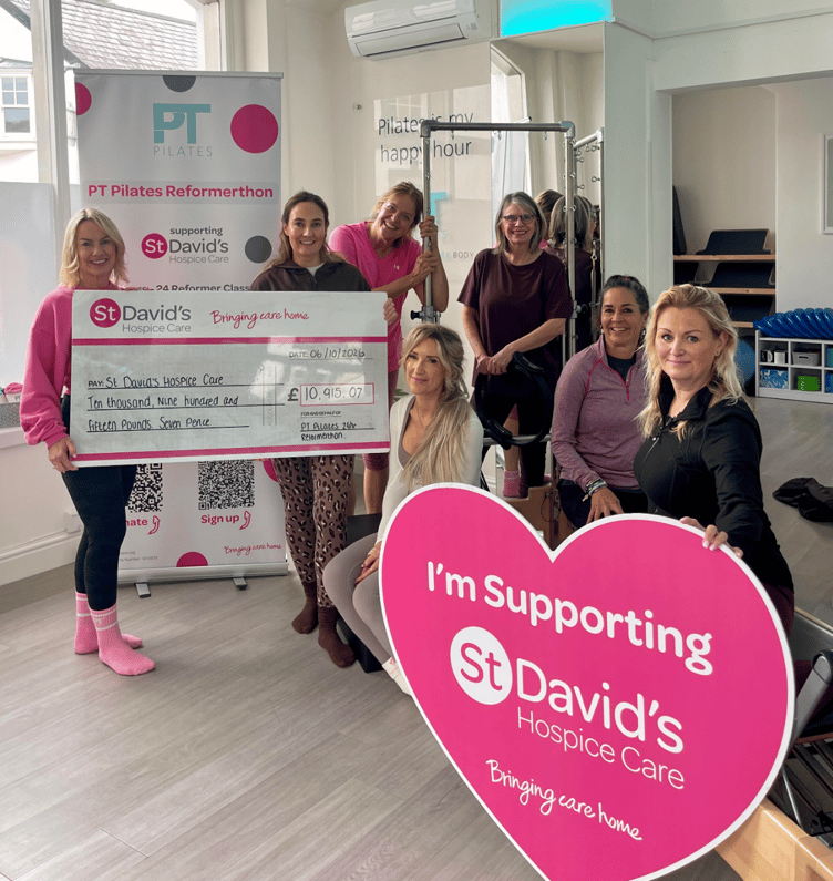 PT Pilates raises over £10,000 for St David's Hospice.