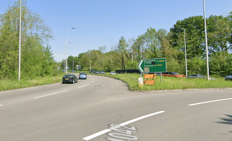 The A4042 between Cwmbran and Pontypool