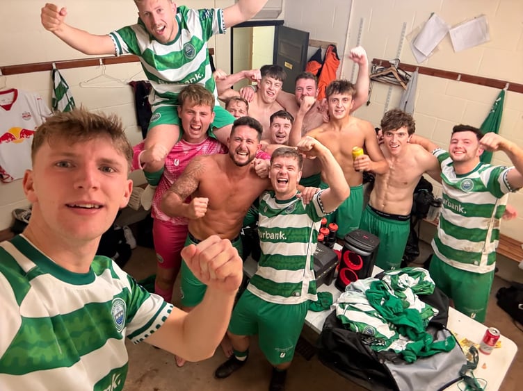 Usk Town celebrate cup victory
