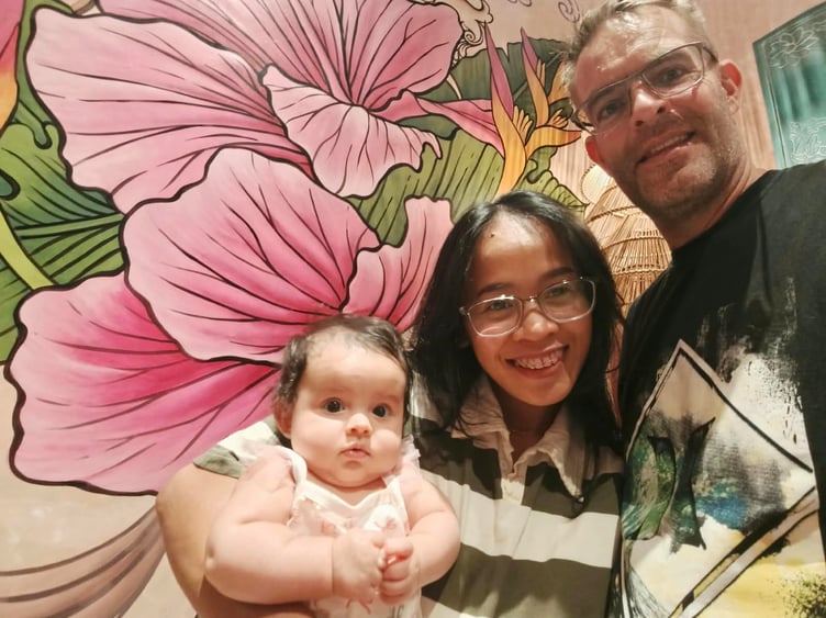 Jonathan and Rini Davies with baby Ayana