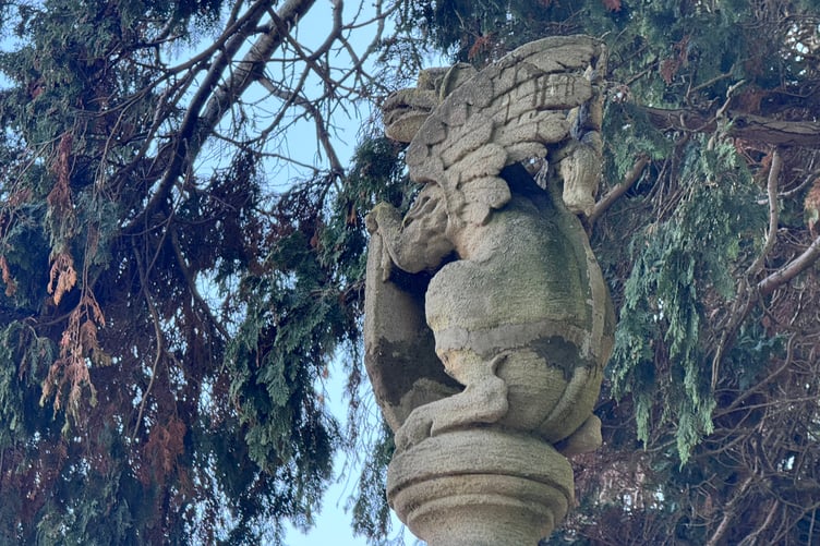 A statue in Abergavenny