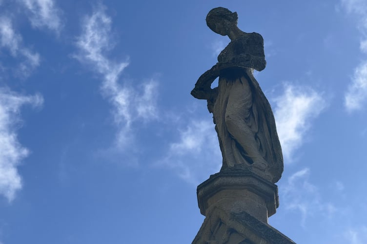 A statue in Abergavenny