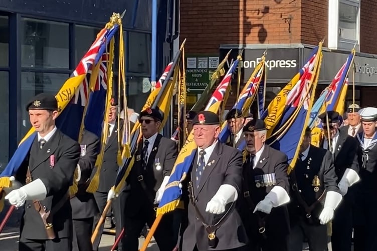 Poppy appeal parade Abergavenny