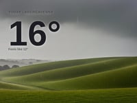 Abergavenny: heavy rain, high of 16°C on Saturday