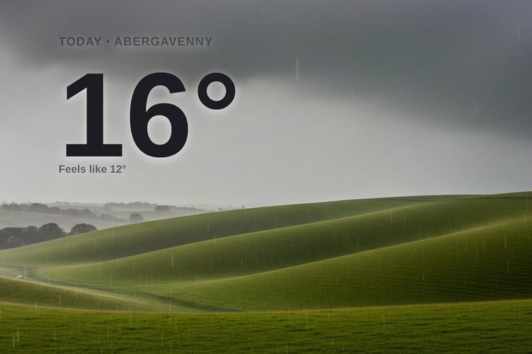 Abergavenny weather: heavy rain Saturday with rain expected and a high of 16°C
