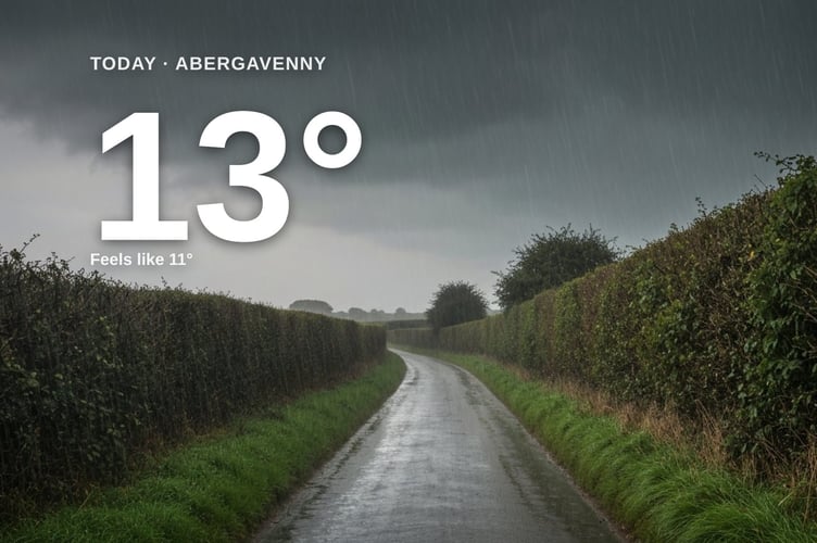 Abergavenny weather: cloudy Monday with rain expected and a high of 13°C