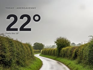 Abergavenny: cloudy day, high of 22°C