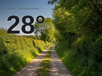 Abergavenny: sunny day, high of 28°C