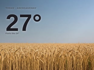 Abergavenny: sunny day, high of 27°C