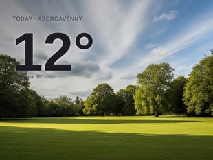 Abergavenny: partly cloudy day, high of 12°C