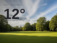 Abergavenny: partly cloudy day, high of 12°C