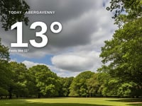 Abergavenny: partly cloudy day, high of 14°C